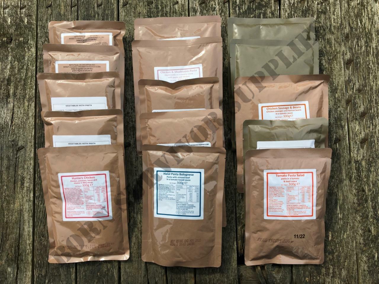 Army Ration Pack MRE Bundle Bulk Main Meals British 24hr Ration Packs ...