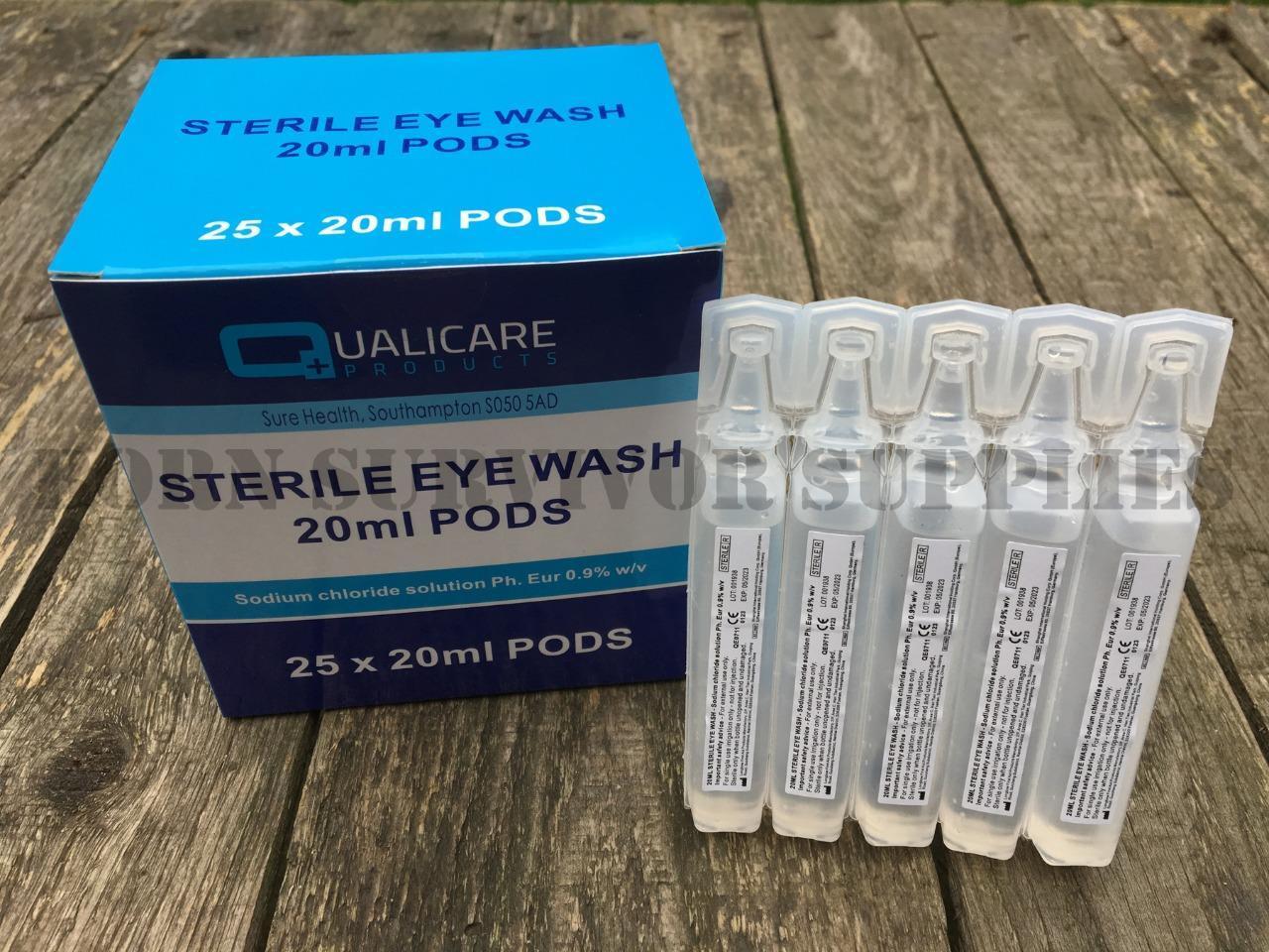 Qualicare Sterile Eye Wash Pods 20ml - 25 Pack